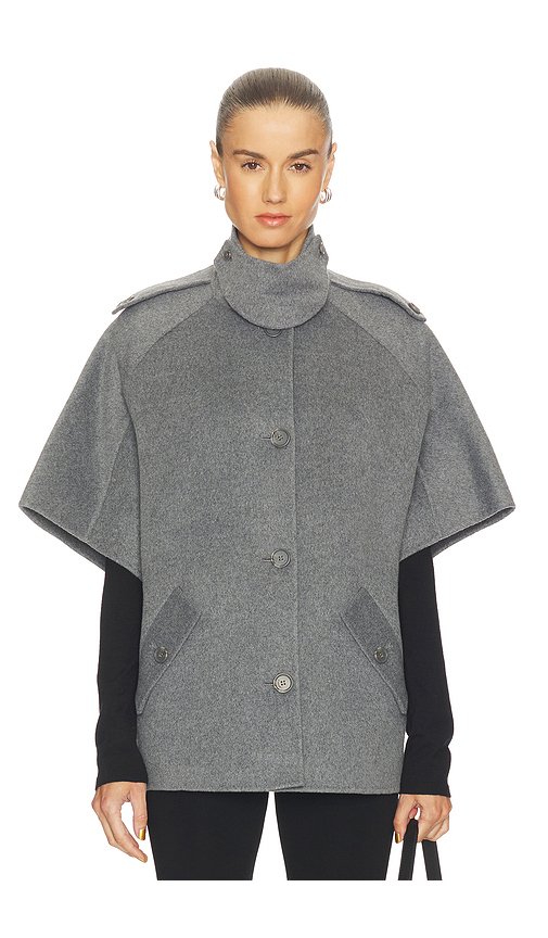 SIMKHAI Jones Cape Jacket in Grey. XS. Also in L