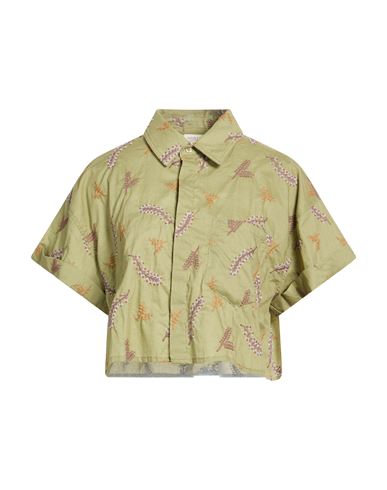 Woman Shirt Sage green Size L Cotton