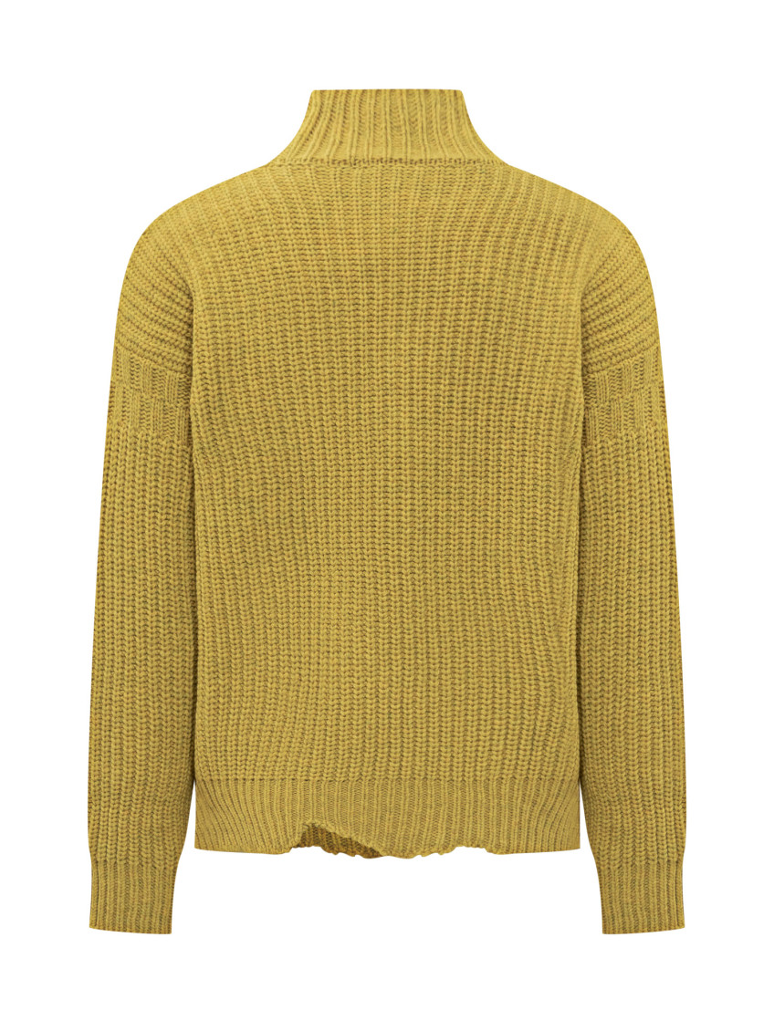 Mustard Virgin Wool Turtleneck Sweater