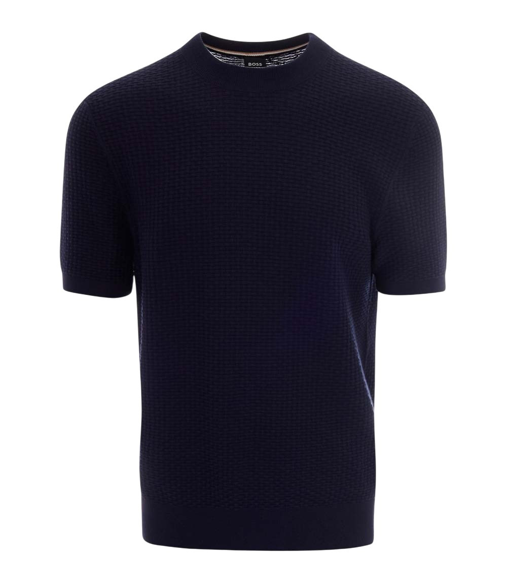 Navy Blue Textured T-Shirt