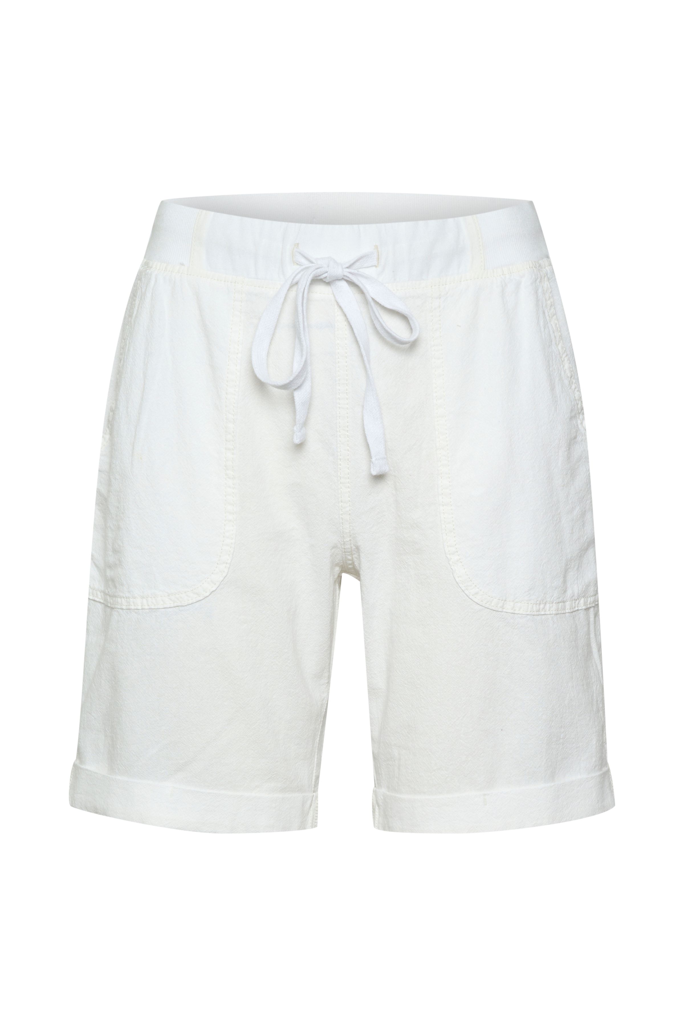 Kaffe Naya Elastic Waist Casual Shorts In Cool White