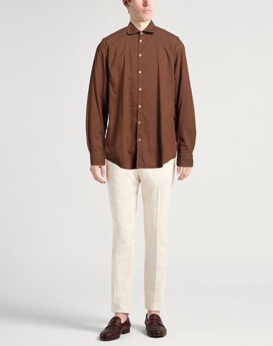 Man Shirt Brown Size M Cotton