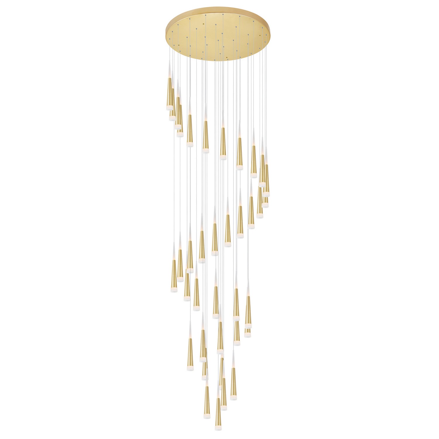 Satin Gold LED Pendant from the Andes Collection