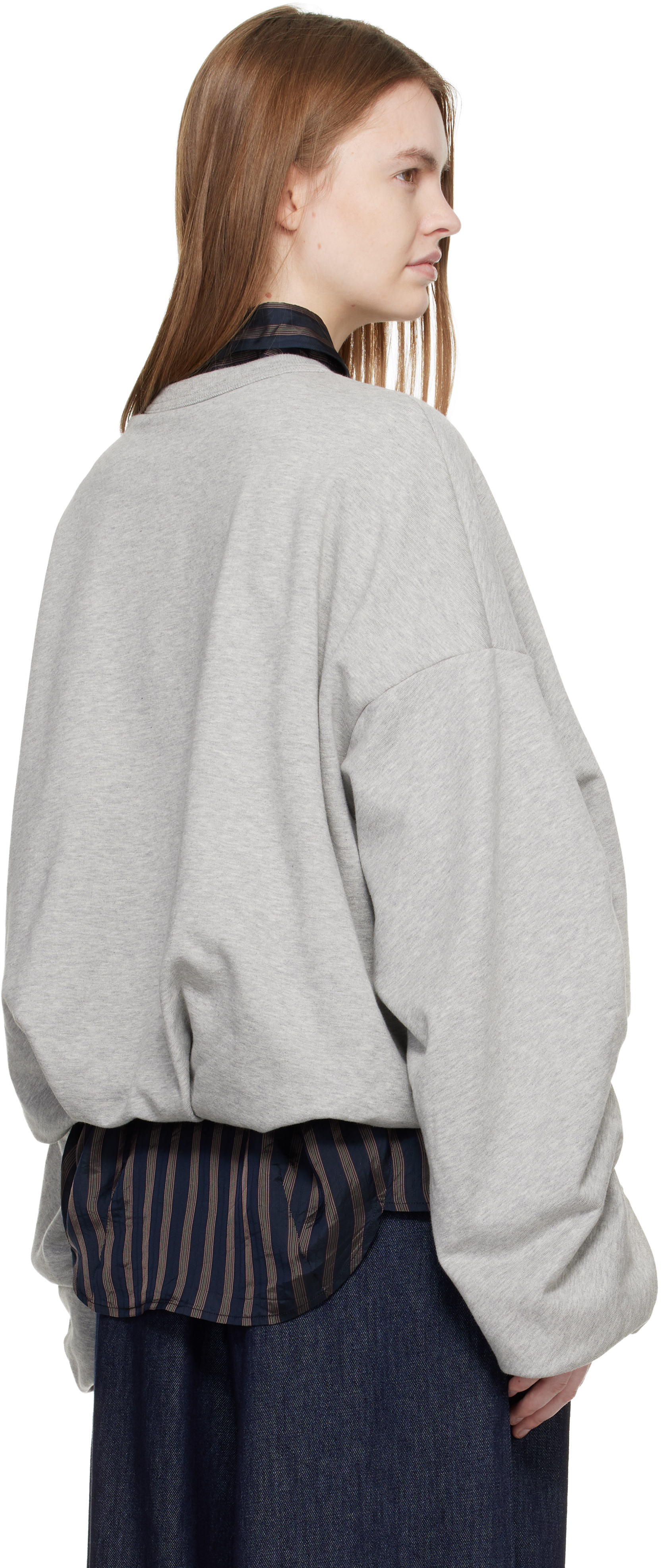 Gray Draped Sweatshirt