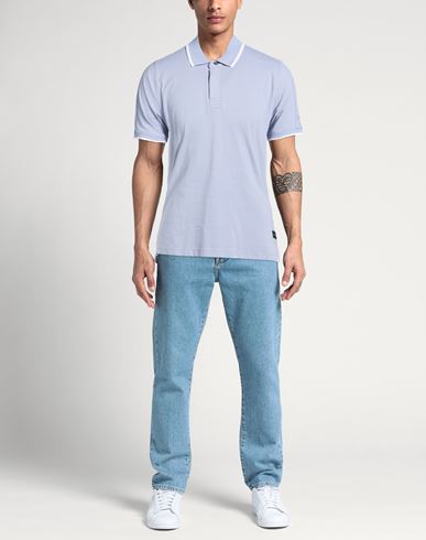 Man Polo shirt Sky blue Size M Cotton