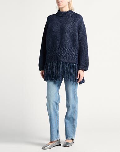 Woman Sweater Navy Size ONESIZE Acrylic, Alpaca wool, Metallic fiber, Polyamide, Wool