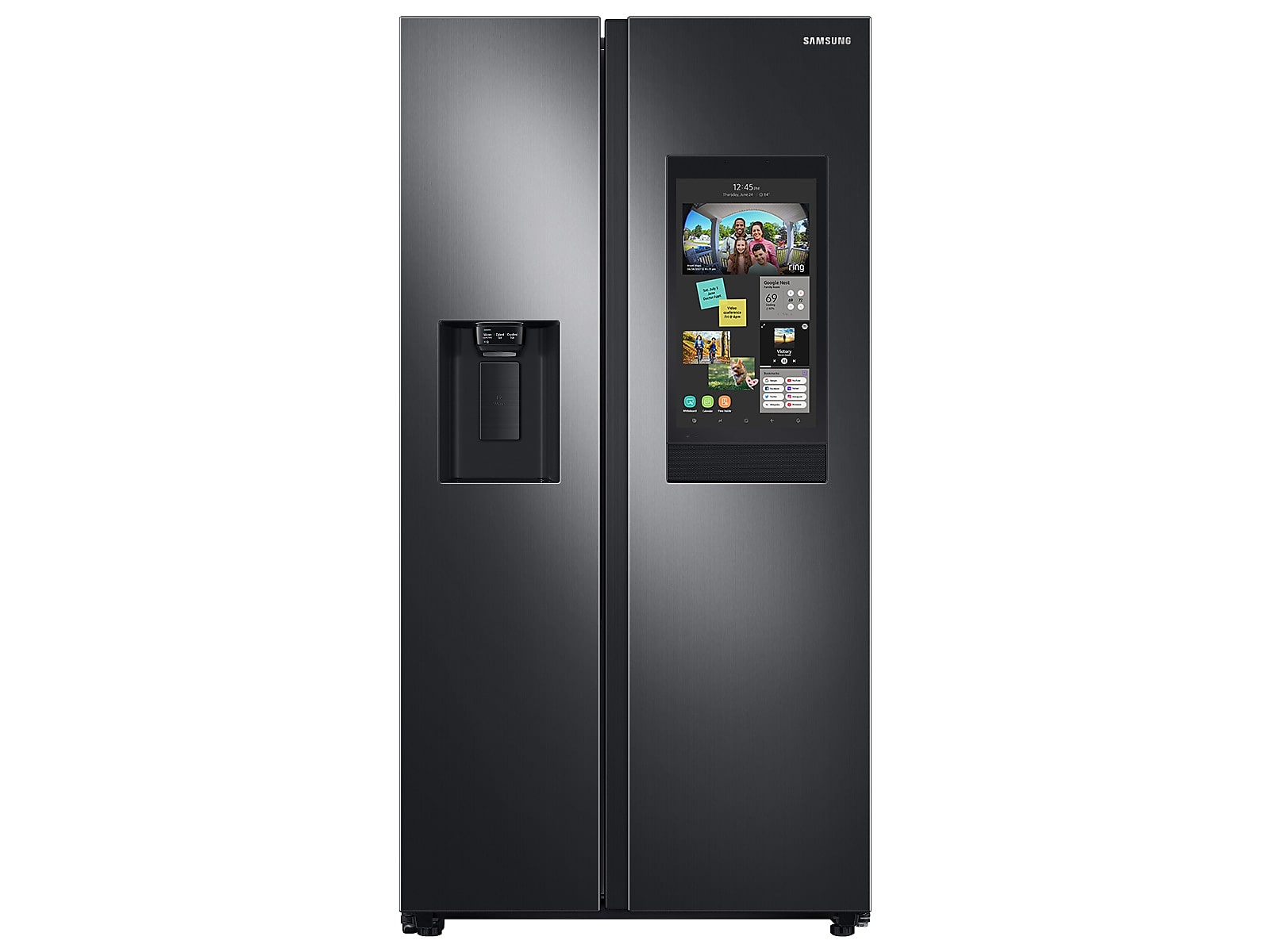 22 cu. ft. Counter Depth Side-by-Side Refrigerator with Touch Screen Family Hub™ in Black Stainless Steel(RS22T5561SG/AA)