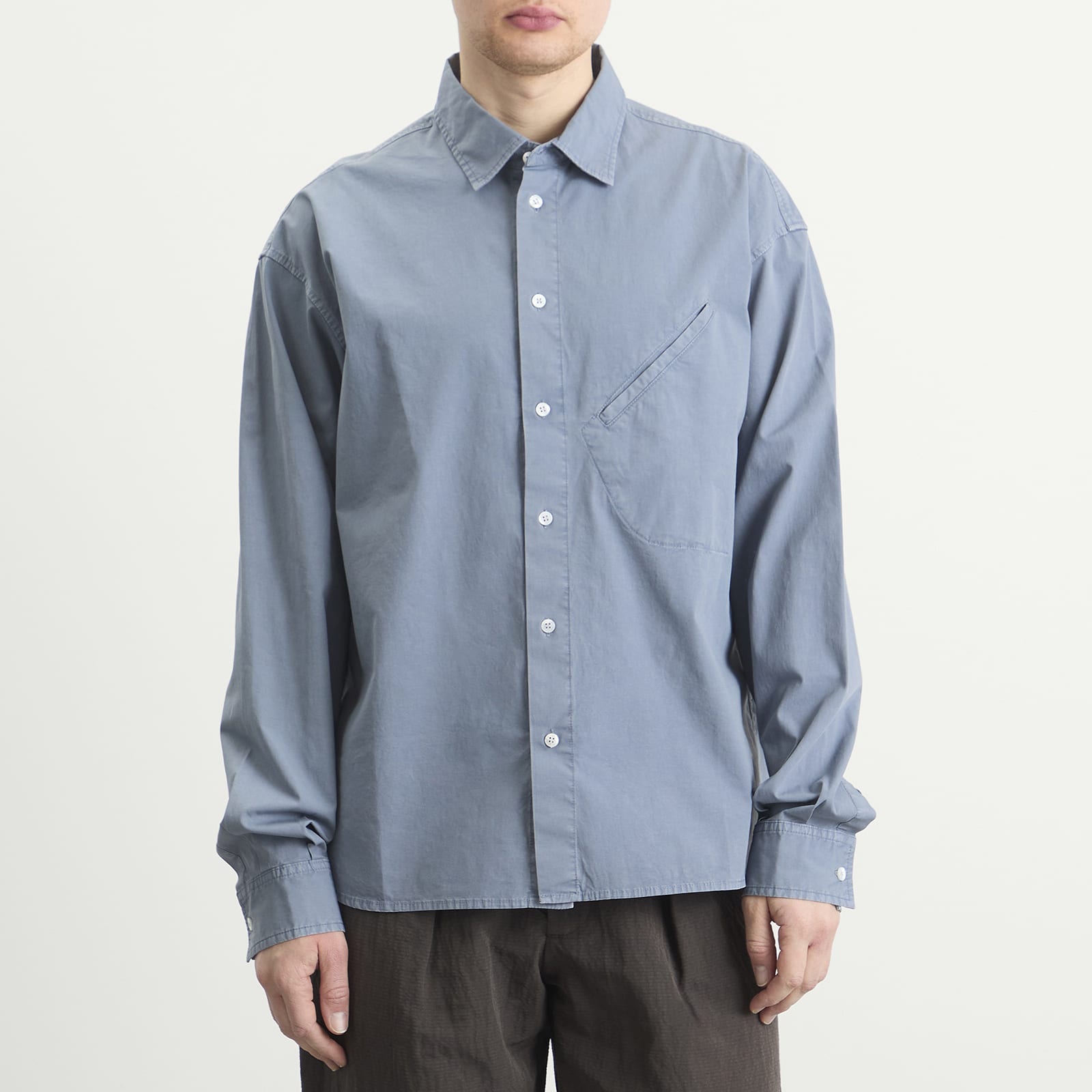 Men's Field Cotton Long Sleeve Shirt in Folkstone Grey