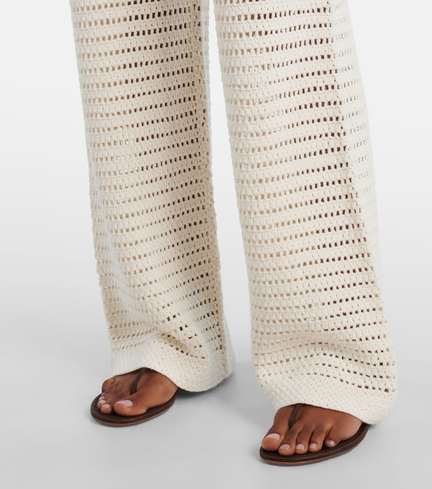 Lucy crochet mid-rise straight pants