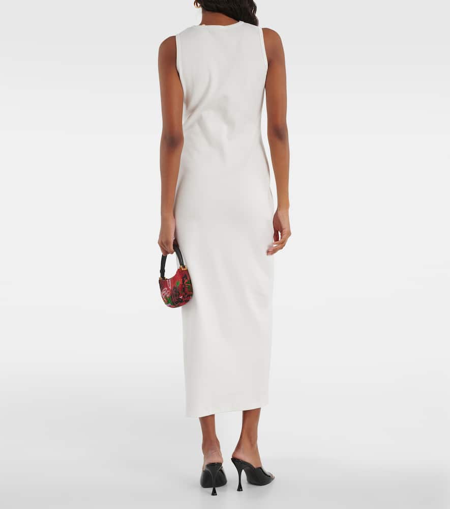 Crochet-trimmed cotton midi dress