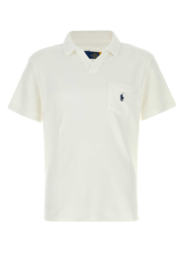 White Solid Shirt Collar Polo