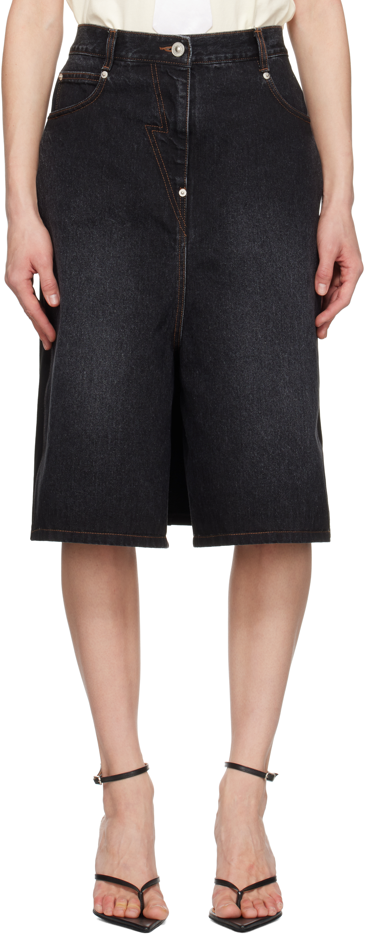 Pushbutton Black Hybrid Regular Skort