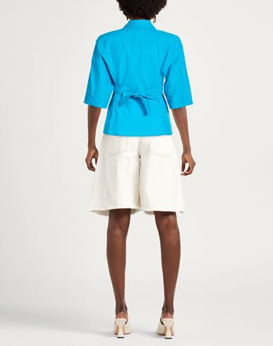 Woman Shirt Azure Size 10 Cotton