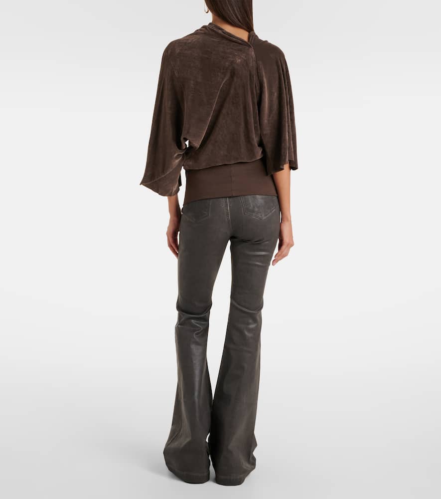 Draped crêpe top