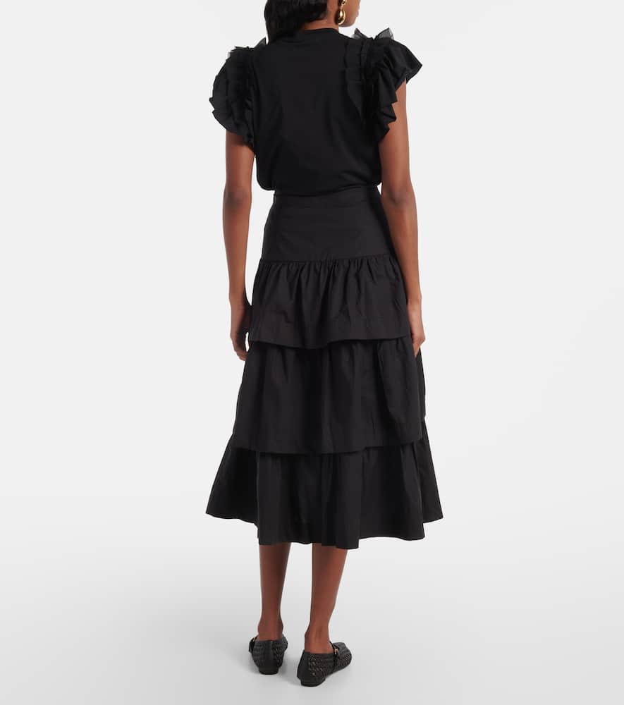 Ulla Johnson Winnie tiered cotton midi skirt