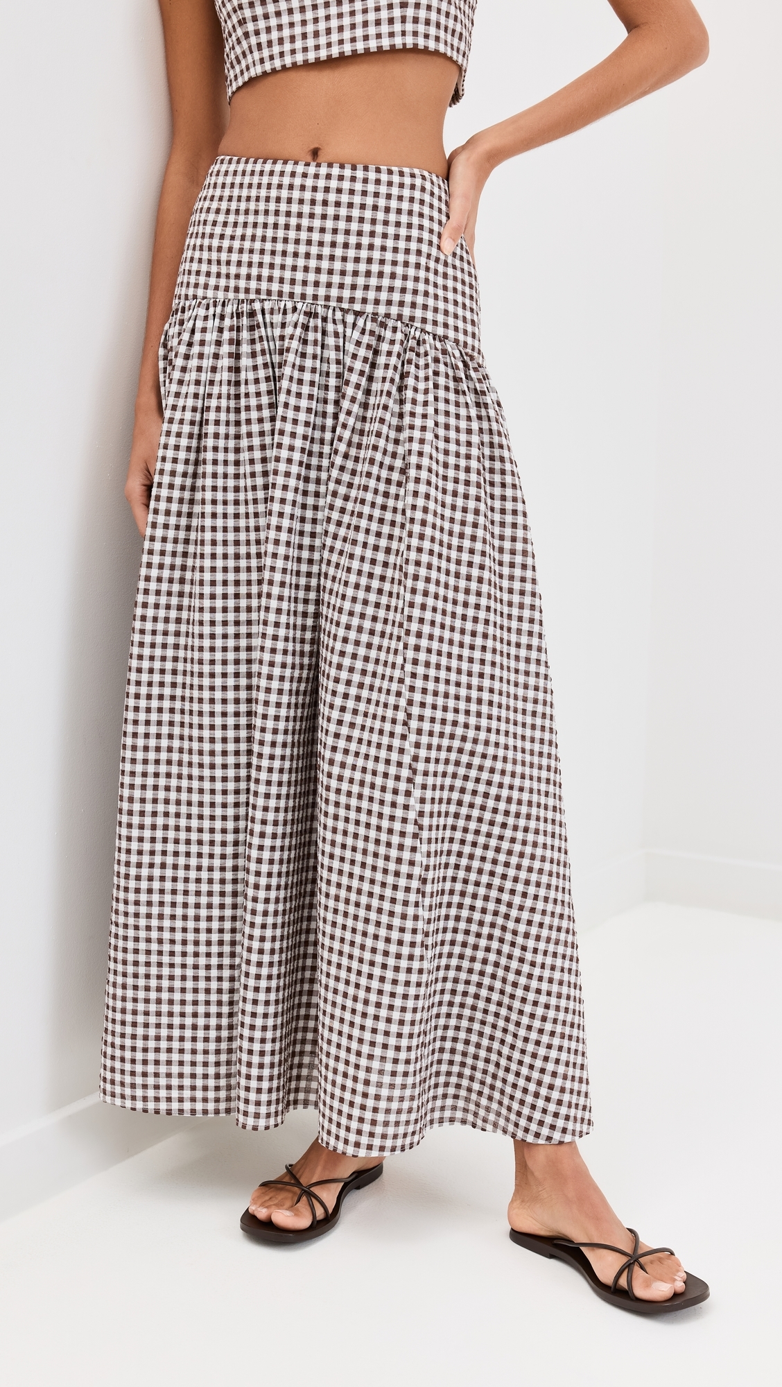 Procida Skirt Dark Chocolate Gingham