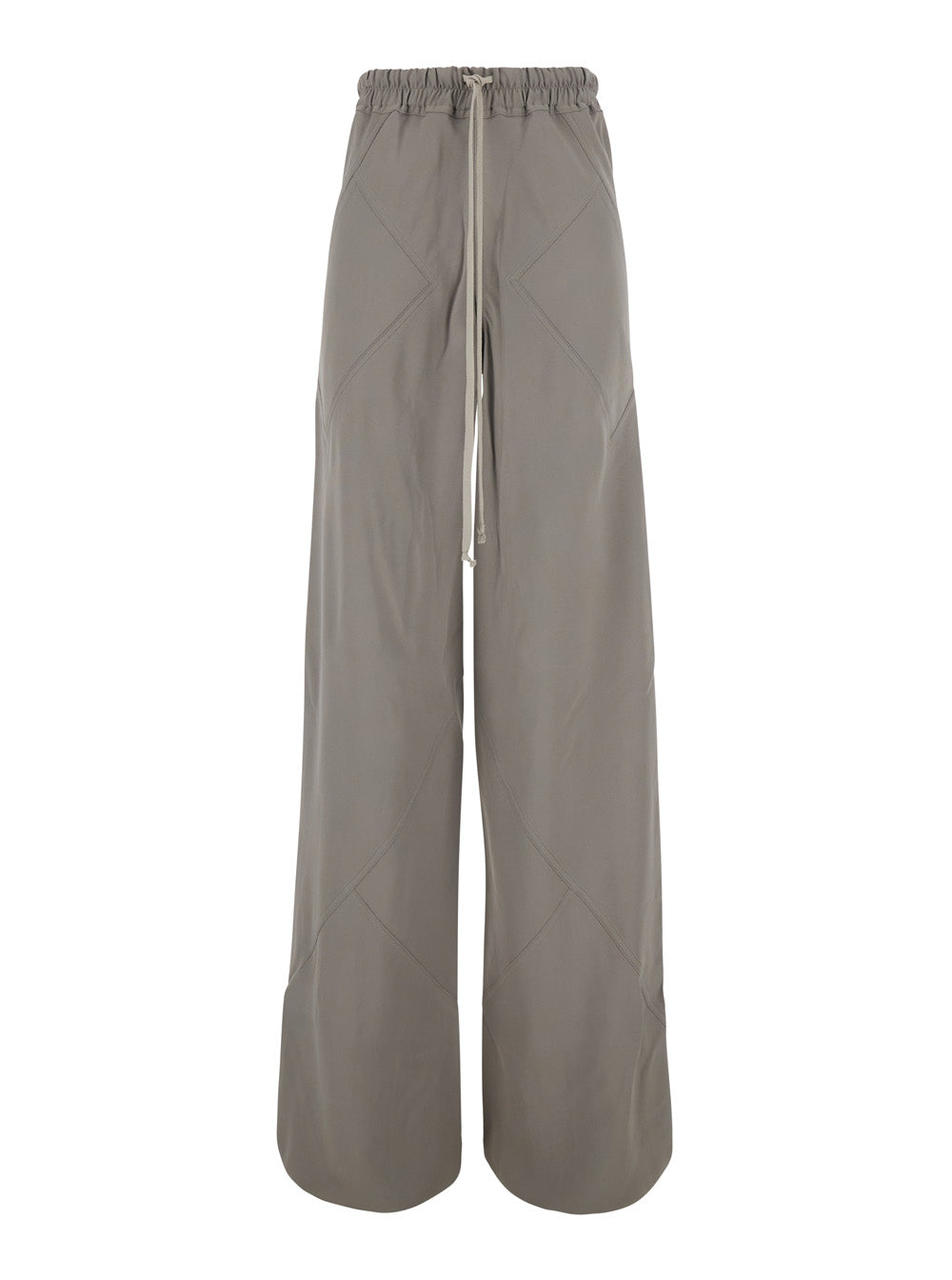 Diamond-Patterned Viscose Blend Trousers — Gray