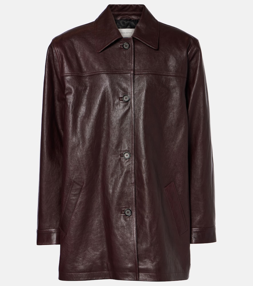Oversized leather jacket