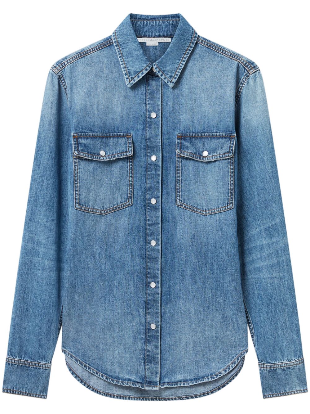 Logo-patch shirt - Blue