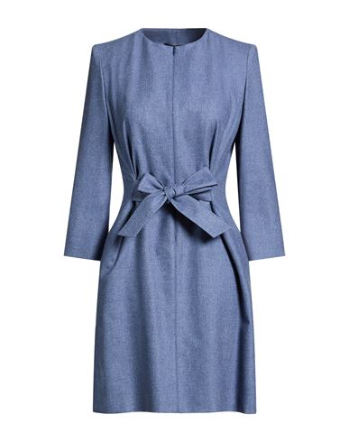 Woman Mini dress Blue Size 10 Virgin Wool, Cotton, Cashmere