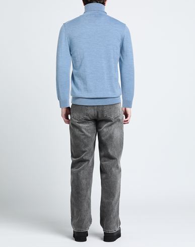 Man Turtleneck Sky blue Size 44 Merino Wool