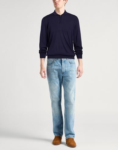 Man Sweater Navy Size 38 Silk