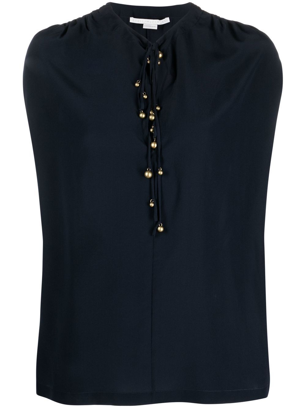 Buttoned silk blouse - Black