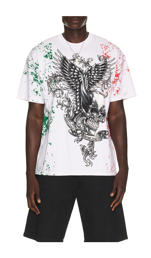 Affliction x Fuerza Regida Crazyz Tee in White. - L also in M, S, XL/1X