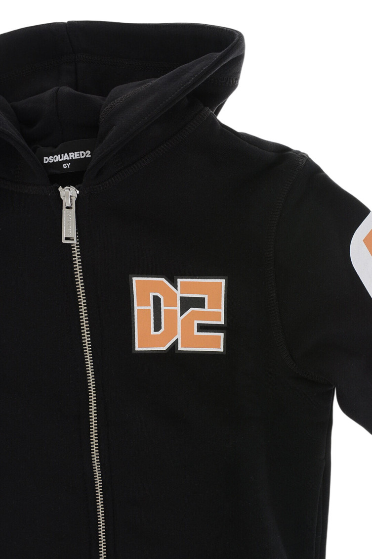 Boys Black Graphic Hoodie