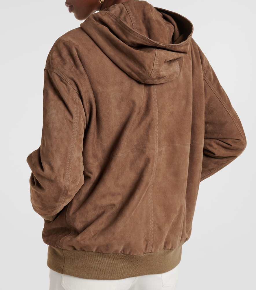 Hooded suede jacket