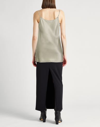 Woman Top Sage green Size M Silk, Elastane