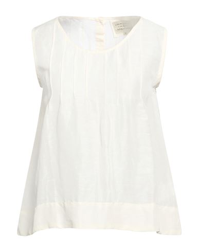 Woman Top Cream Size 2 Linen, Viscose, Modal