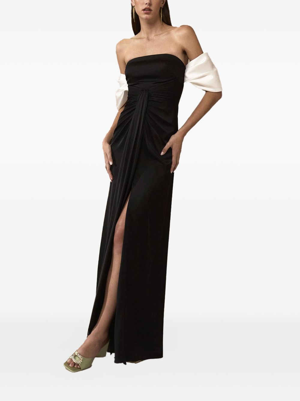 Off-shoulder draped dress - Black
