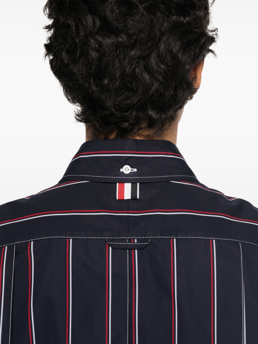 Navy Blue Rwb-stripe Shirt Dress