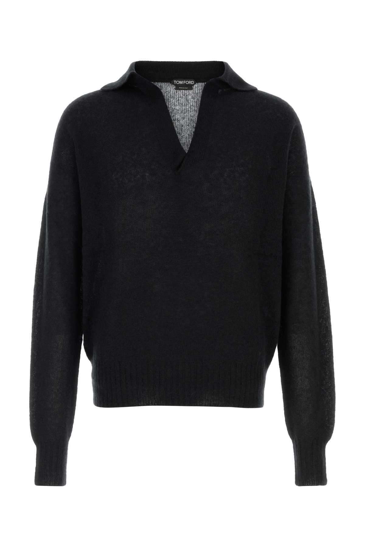 Cashmere Polo Shirt — Black