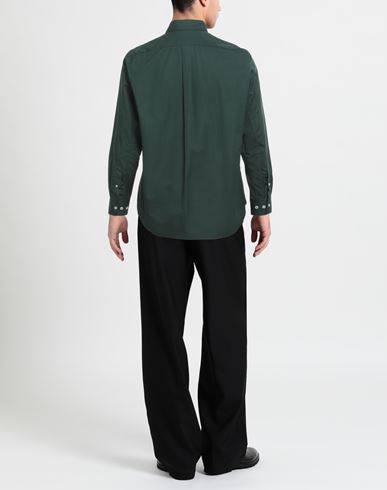 Man Shirt Dark green Size L Cotton