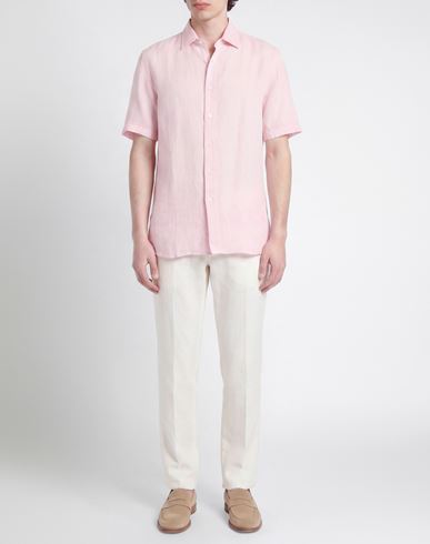 Man Shirt Pink Size XXL Linen