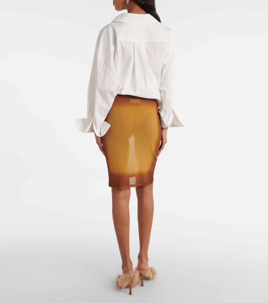 Sheer tulle midi skirt