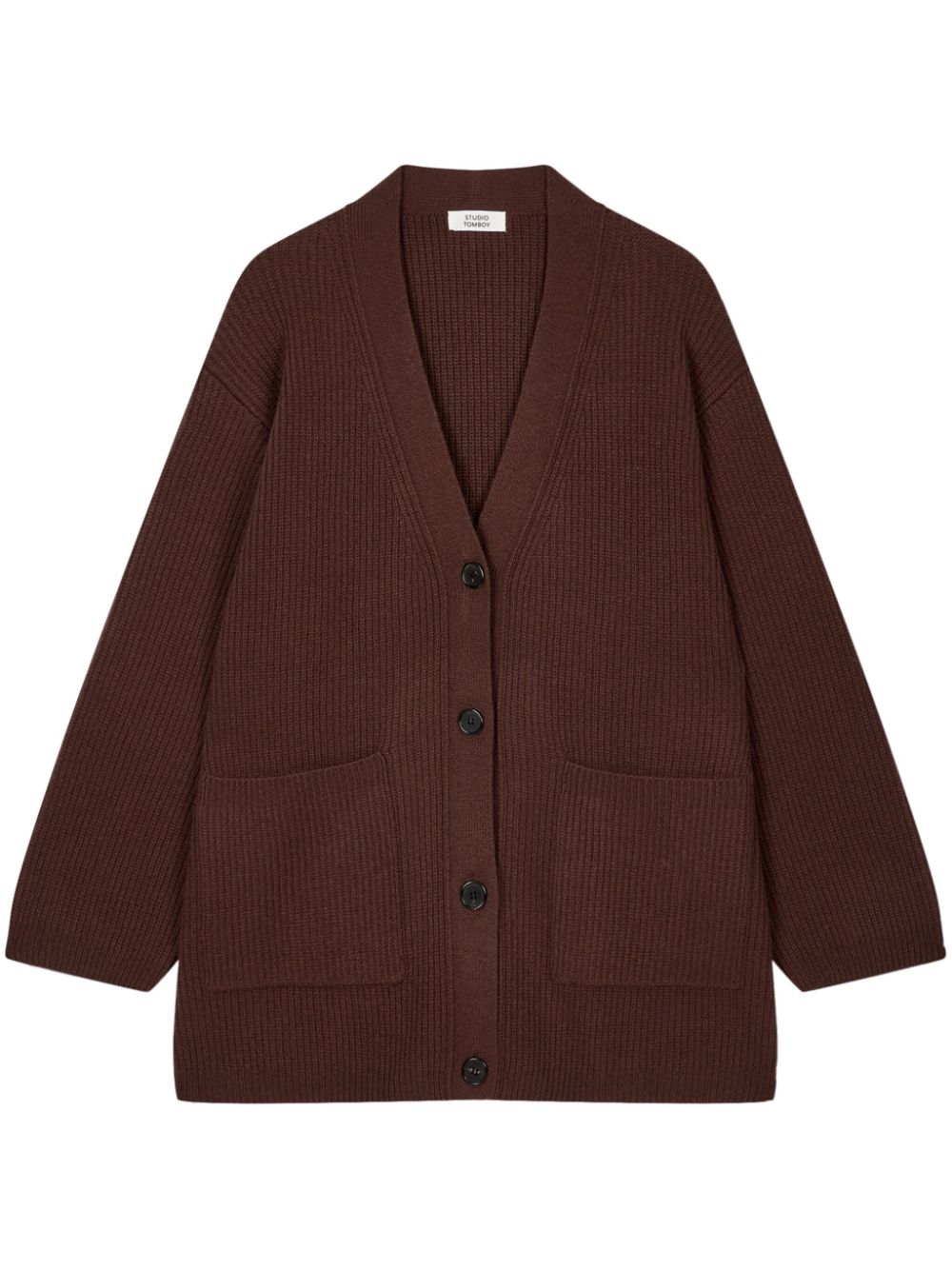 V-neck oversize cardigan - Black