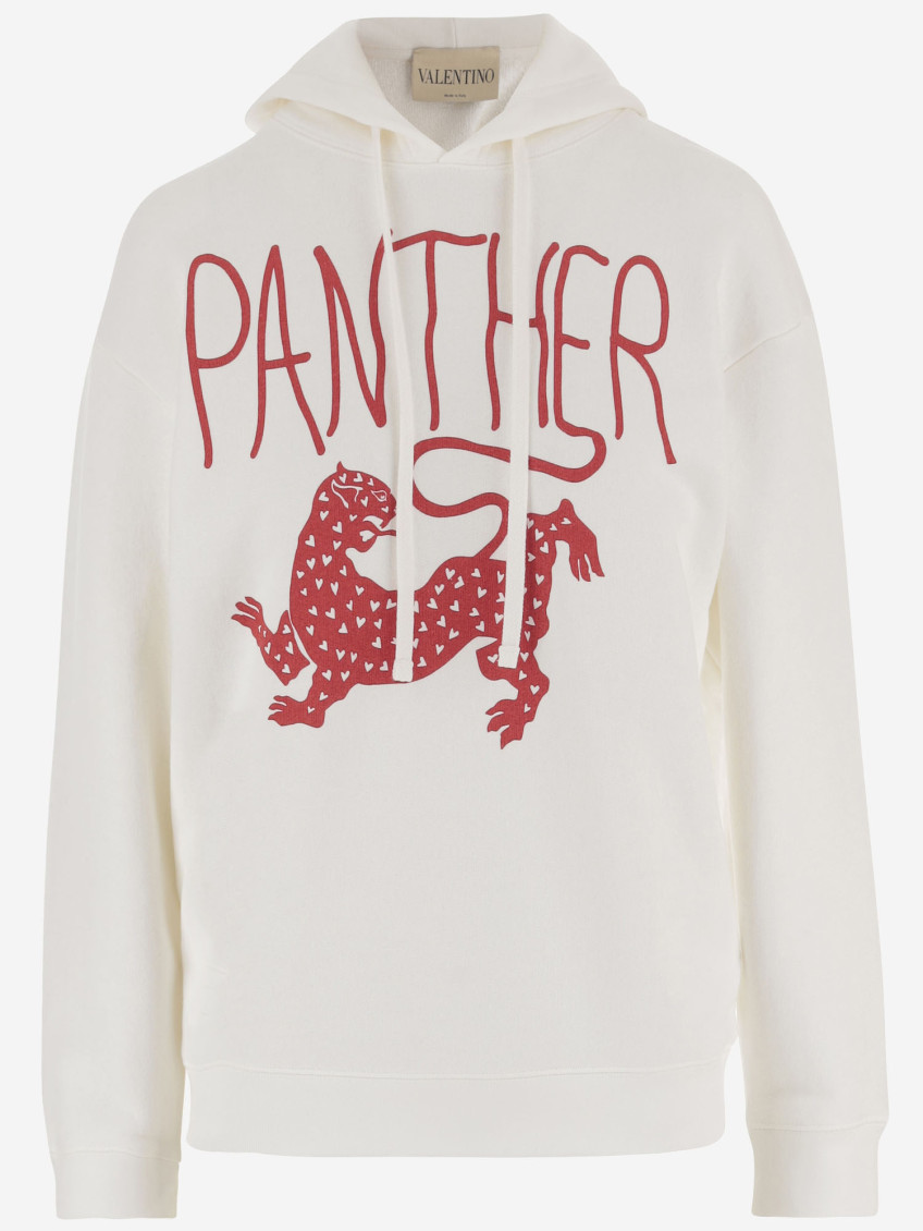 White Printed Hoodie