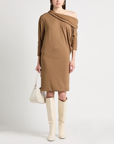 Nenah Woman Mini dress Camel Size S Viscose, Polyester, Elastane