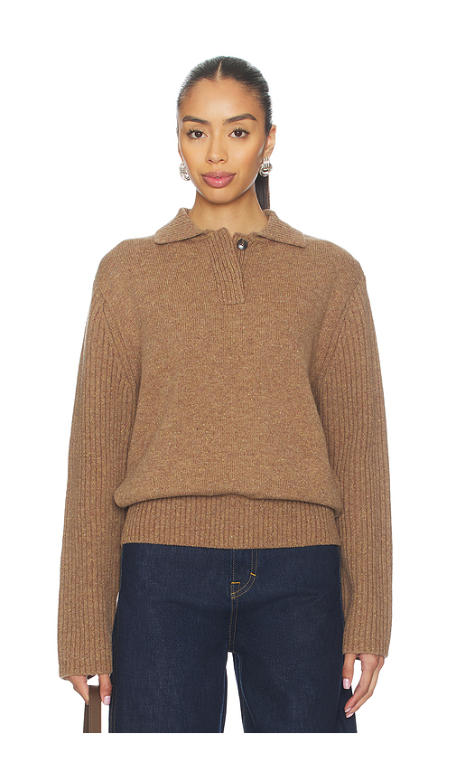 ALIGNE MERINO-RUGBYPULLOVER JILL in Brown. Größe XS. Also in