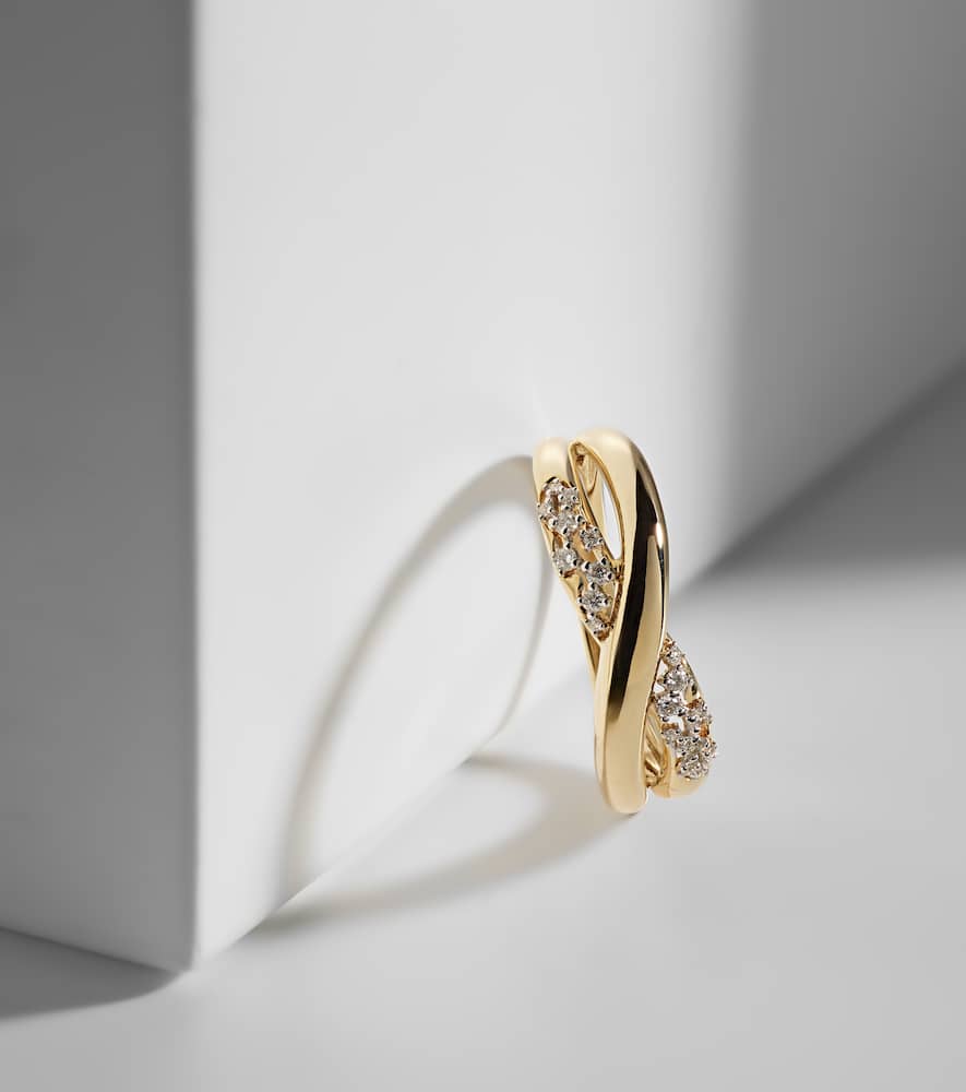 Glitterati Kiss 14kt gold ring with diamonds