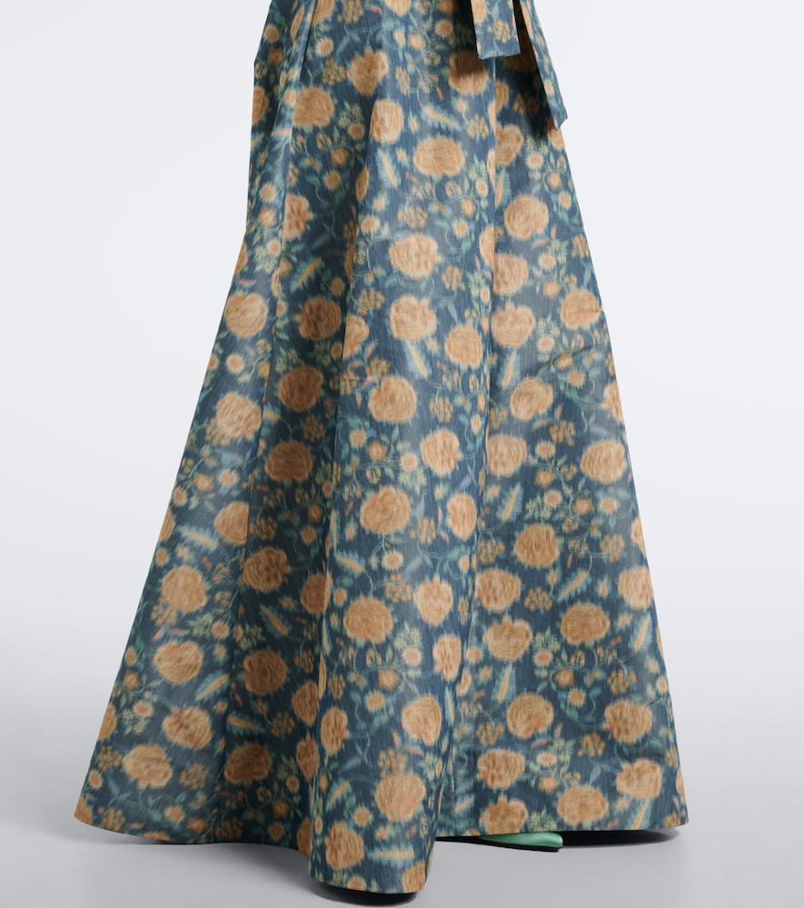 Margaretta belted floral gown