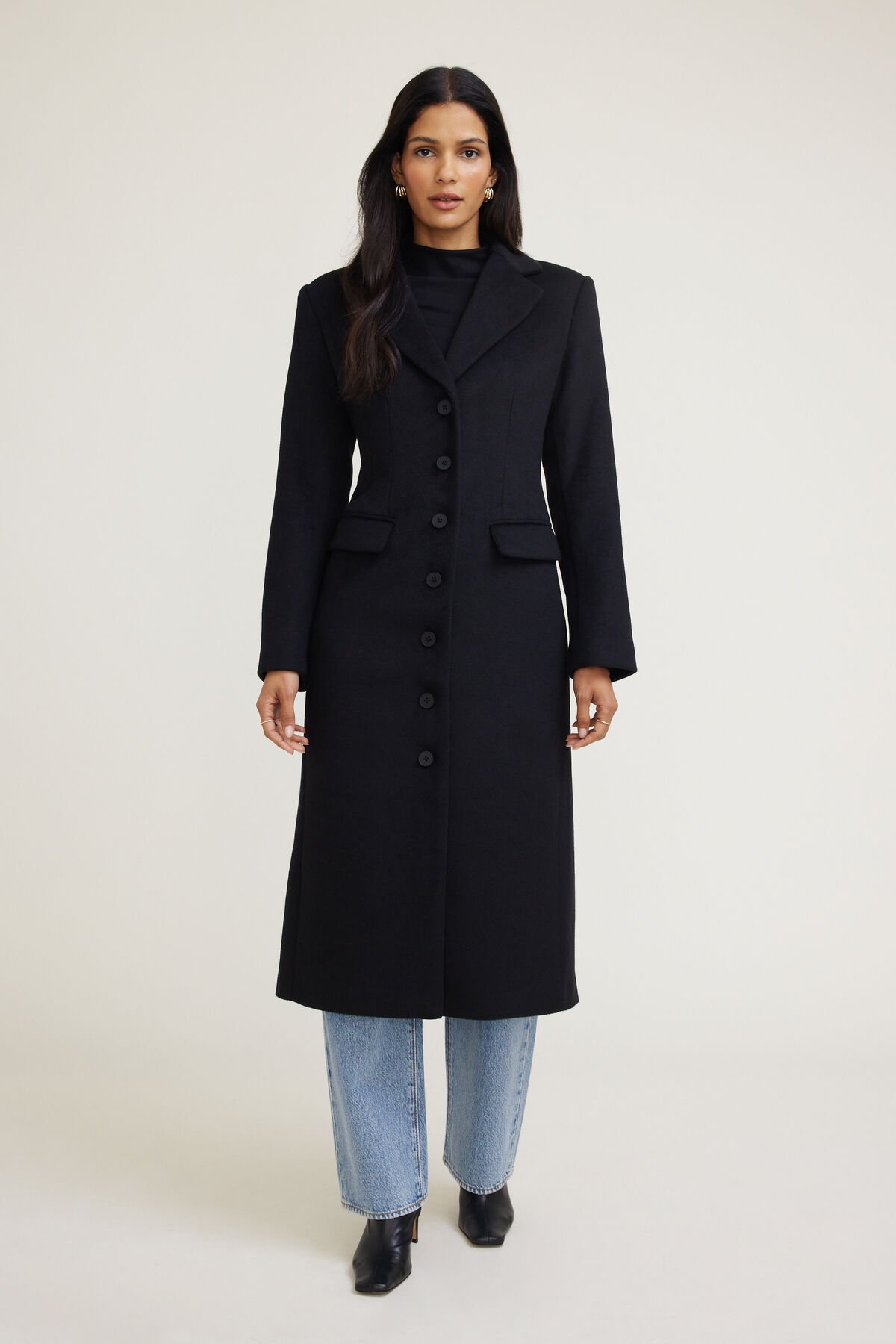 Cinched Wool Coat