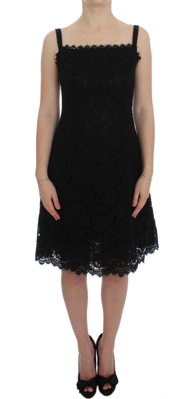 Floral Lace Dress — Black