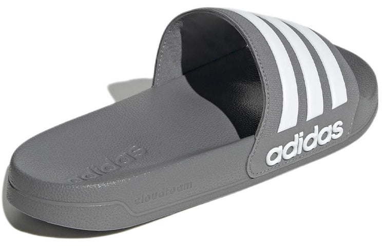 Adilette Shower Slides Cozy Wear-Resistant Unisex Grey Slippers 'Grey White'