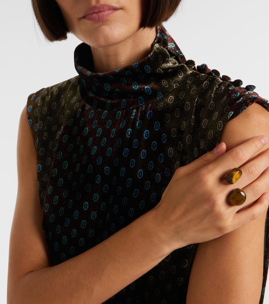 Printed satin maxi dress
