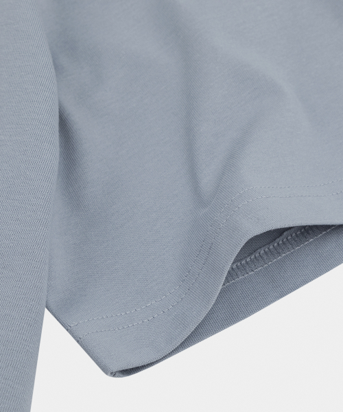 Letterboy Embroidery Short Sleeve T-Shirt Mist Blue