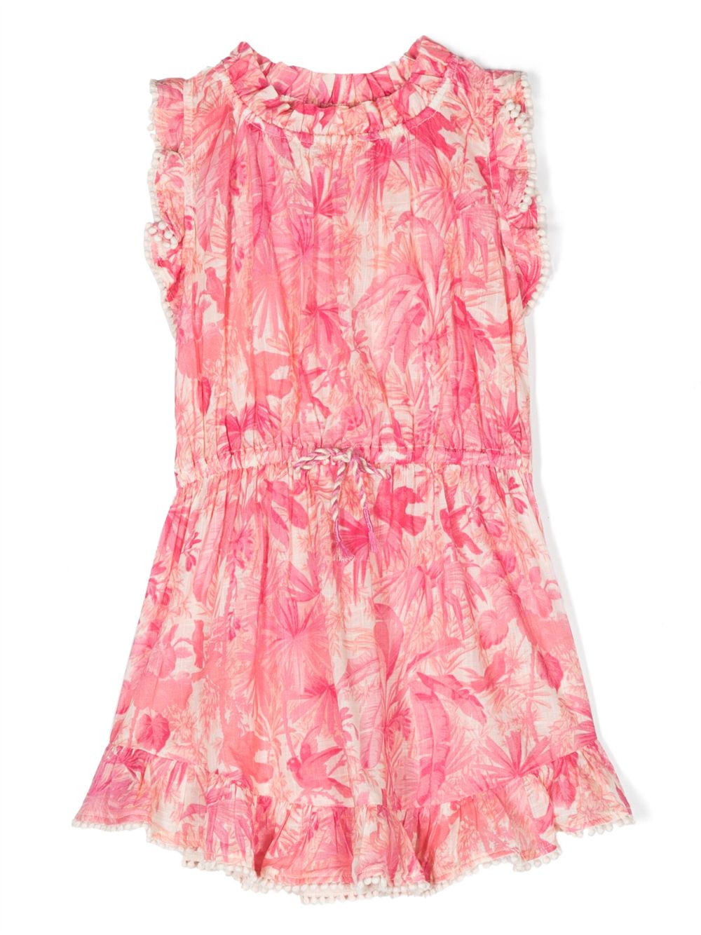 Floral-print ruffled dress - Pink